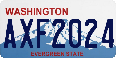 WA license plate AXF2024