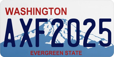 WA license plate AXF2025