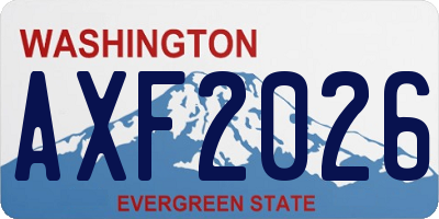 WA license plate AXF2026