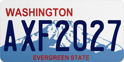 WA license plate AXF2027