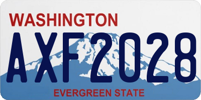 WA license plate AXF2028
