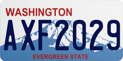 WA license plate AXF2029