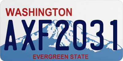 WA license plate AXF2031
