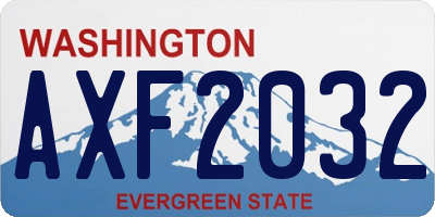 WA license plate AXF2032