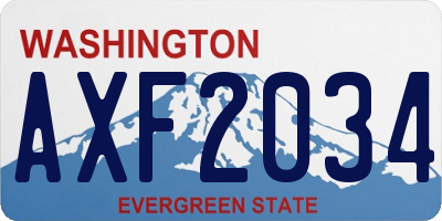 WA license plate AXF2034