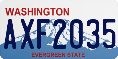 WA license plate AXF2035