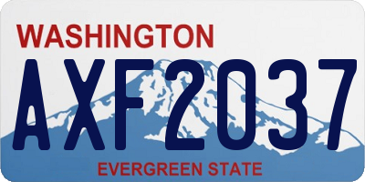 WA license plate AXF2037