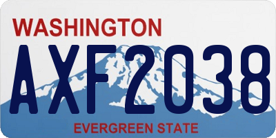 WA license plate AXF2038
