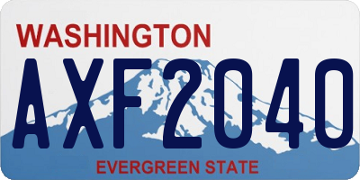 WA license plate AXF2040