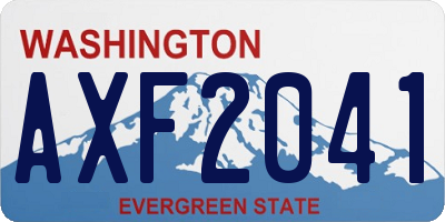 WA license plate AXF2041
