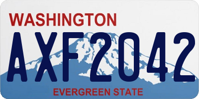 WA license plate AXF2042