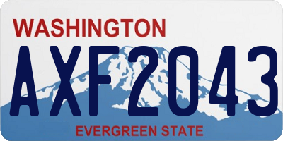 WA license plate AXF2043