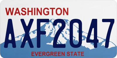 WA license plate AXF2047