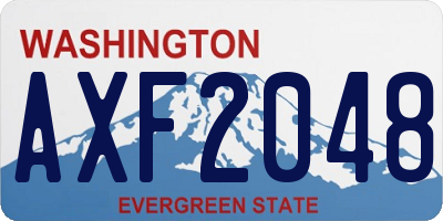 WA license plate AXF2048