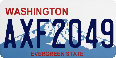 WA license plate AXF2049