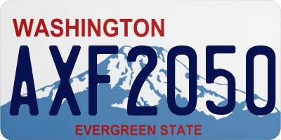 WA license plate AXF2050