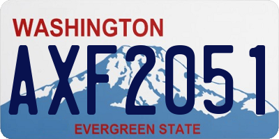 WA license plate AXF2051