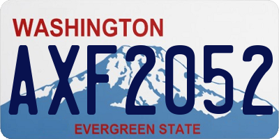 WA license plate AXF2052