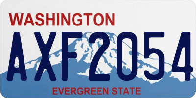 WA license plate AXF2054