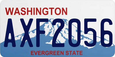 WA license plate AXF2056