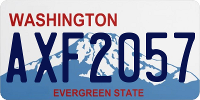 WA license plate AXF2057