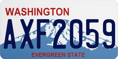 WA license plate AXF2059