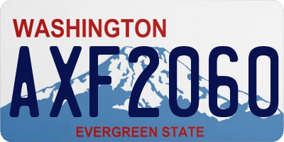 WA license plate AXF2060