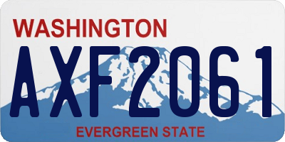 WA license plate AXF2061