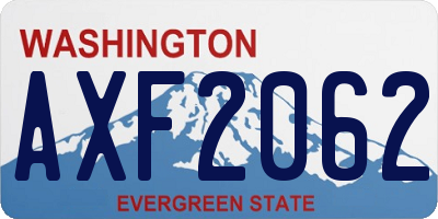 WA license plate AXF2062