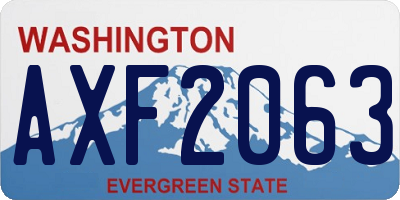 WA license plate AXF2063