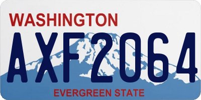 WA license plate AXF2064