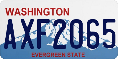 WA license plate AXF2065