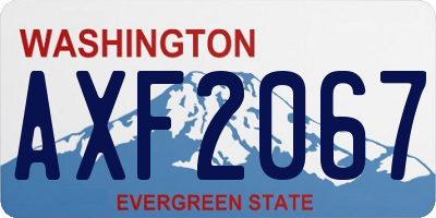 WA license plate AXF2067