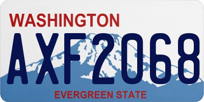 WA license plate AXF2068