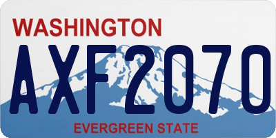 WA license plate AXF2070