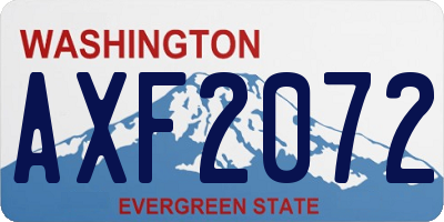WA license plate AXF2072