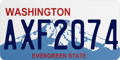 WA license plate AXF2074