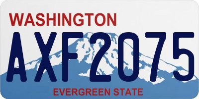 WA license plate AXF2075