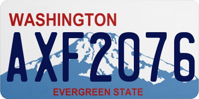 WA license plate AXF2076