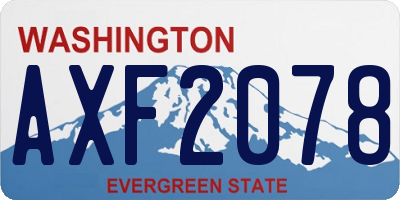 WA license plate AXF2078