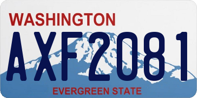 WA license plate AXF2081