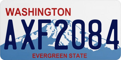 WA license plate AXF2084