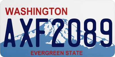 WA license plate AXF2089