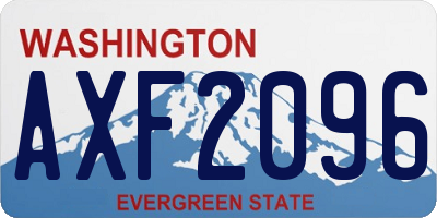 WA license plate AXF2096