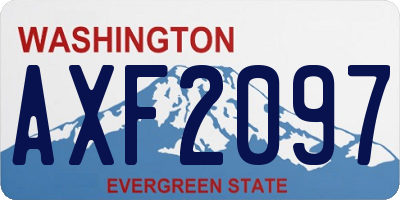 WA license plate AXF2097