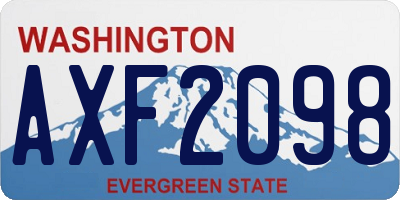 WA license plate AXF2098