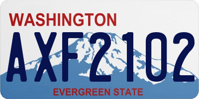 WA license plate AXF2102