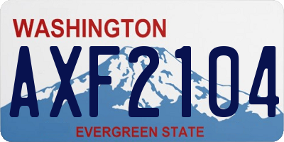WA license plate AXF2104