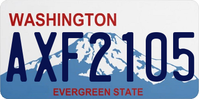 WA license plate AXF2105