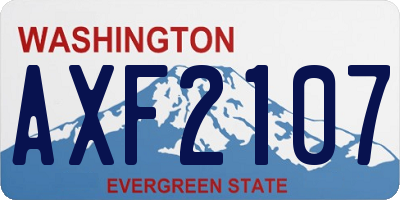 WA license plate AXF2107